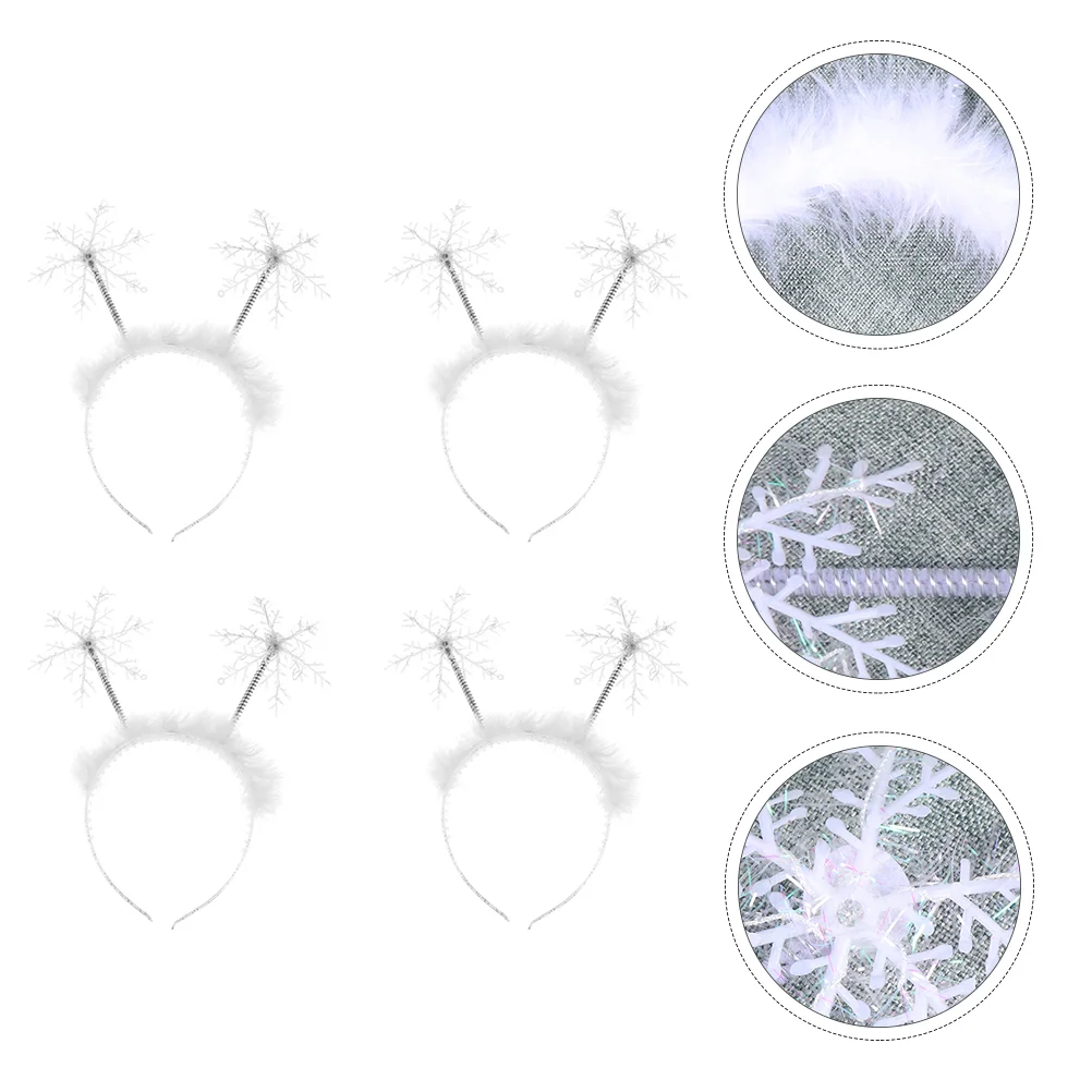 

4pcs Christmas Headbands Snowflake Hair Christmas Boppers Headband Christmas Tree Headband