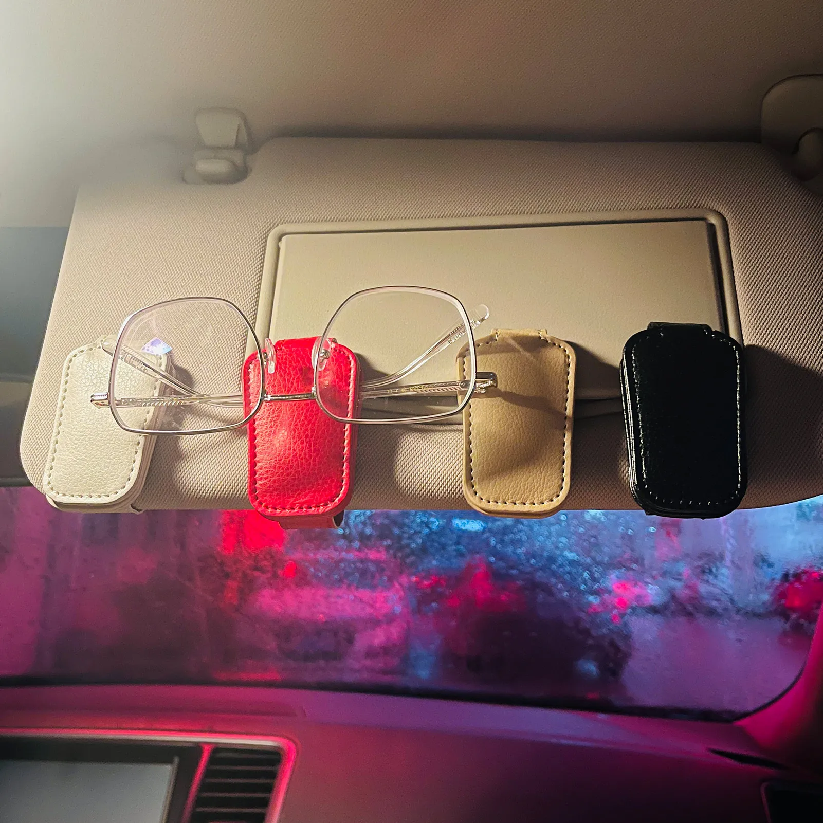 

Car Sun Sunglasses Holder Eyeglasses Clip Universal Ticket Card Clamp Fastener Clip Portable Car Glasses Case