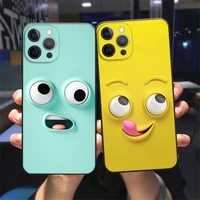 funny face phone case for iphone 11 12 13 pro max xr xsmax 6s 8 7 plus se 20 lovely 12 13 mini black the silicone back cover