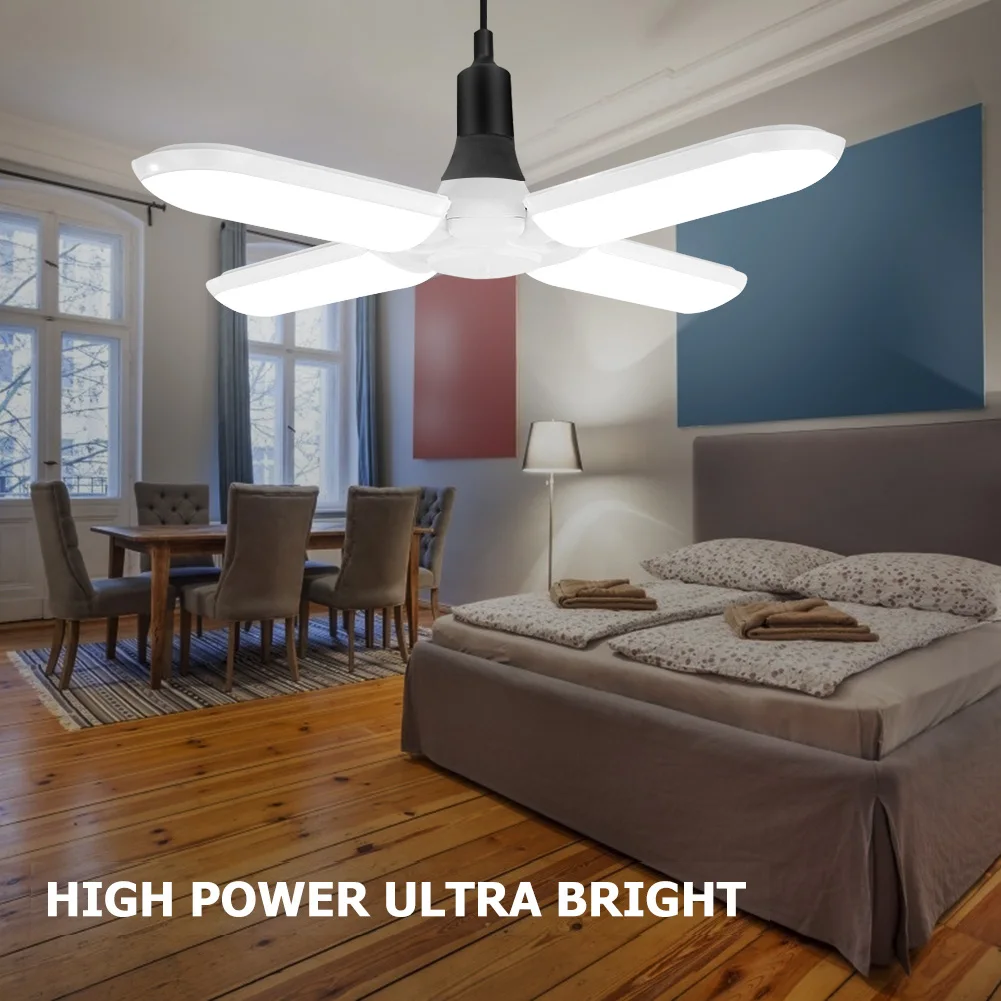 

LED Garage Light Fan Lamp Bulb Cold White LED Industrial Folding Deformable Ceiling Industrial Foldable Lights for Factory