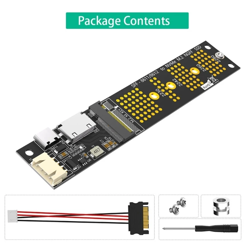 Адаптер для преобразования твердотельного накопителя F3KE M.2 NVMe в SFF 8611 простая