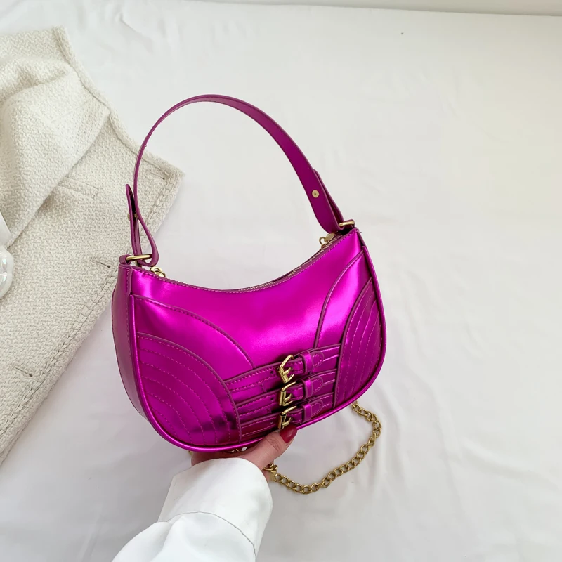 

Качественная мягкая кожа PU женская сумка 2023 Новый модный дизайнер сумочка дамский кошелек досуг сладкие подмышки полумесяц пакет черный серебристый зеленый золотой фиолетовый