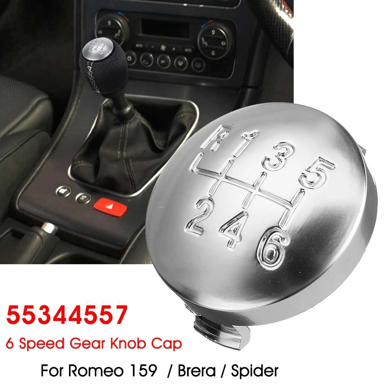 

6 Speed Matte Gear Shift Knob Cap Cover Shifter Lever Case Cover for Alfa Romeo 159 Brera Spider 2005-2011 55344557