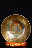 9 tibetan temple collection old bronze painted four armed guanyin buddha sound bowl prayer bowl buddhist utensils town house