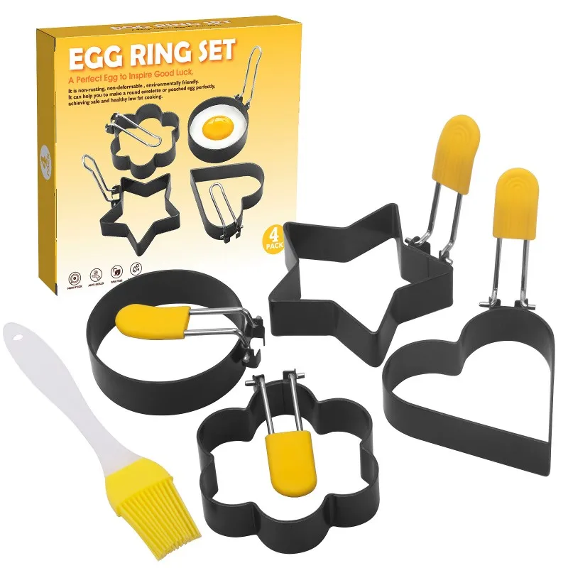 

Stainless Steel Fried Egg Shaper DIY Omelette Mold Pancake Mould Frying Egg Cooking Tools Kitchen Accessories Gadget Rings New