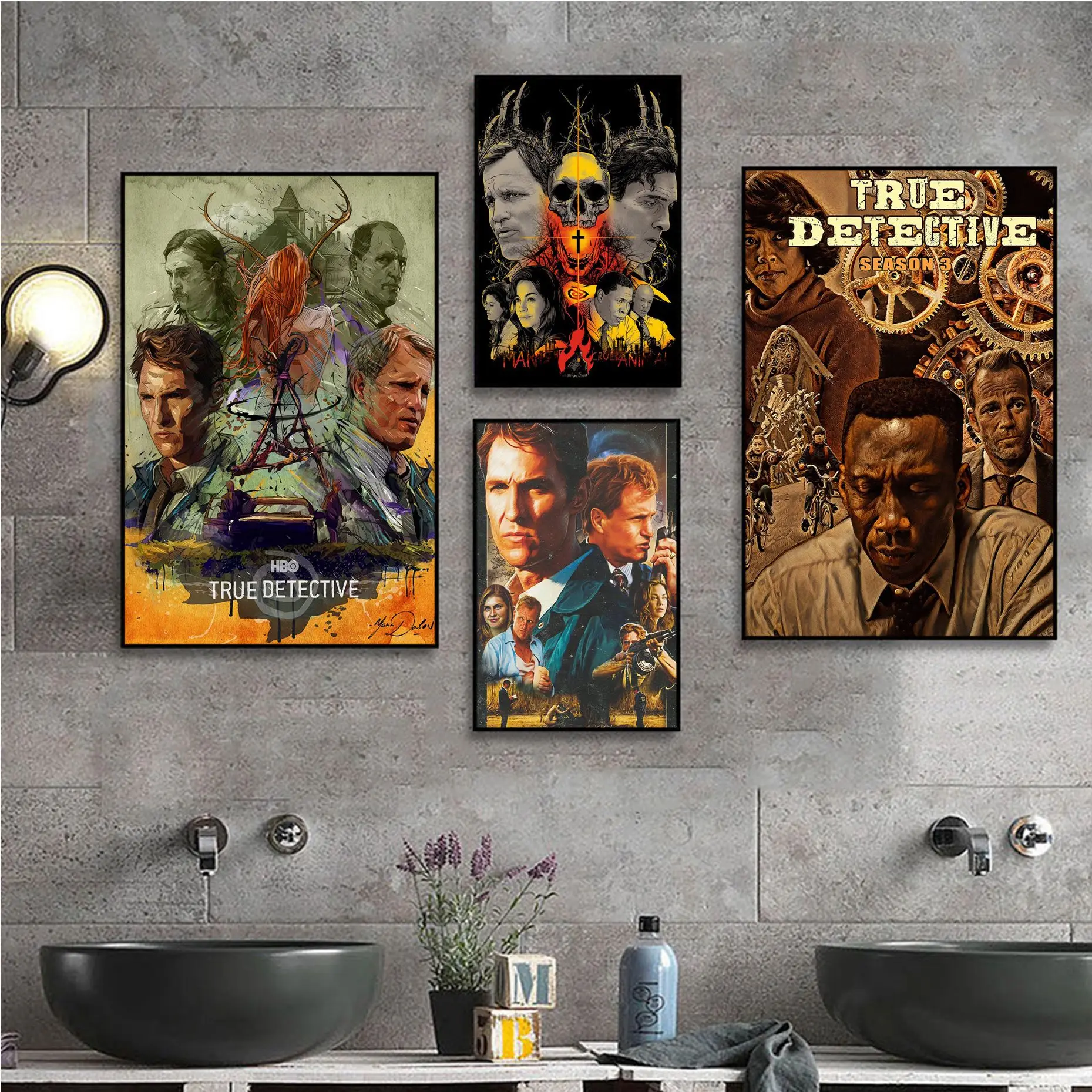 Classic Movie True Detective Classic Anime Poster Fancy Wall Sticker For Living Room Bar Decoration Stickers Wall Painting