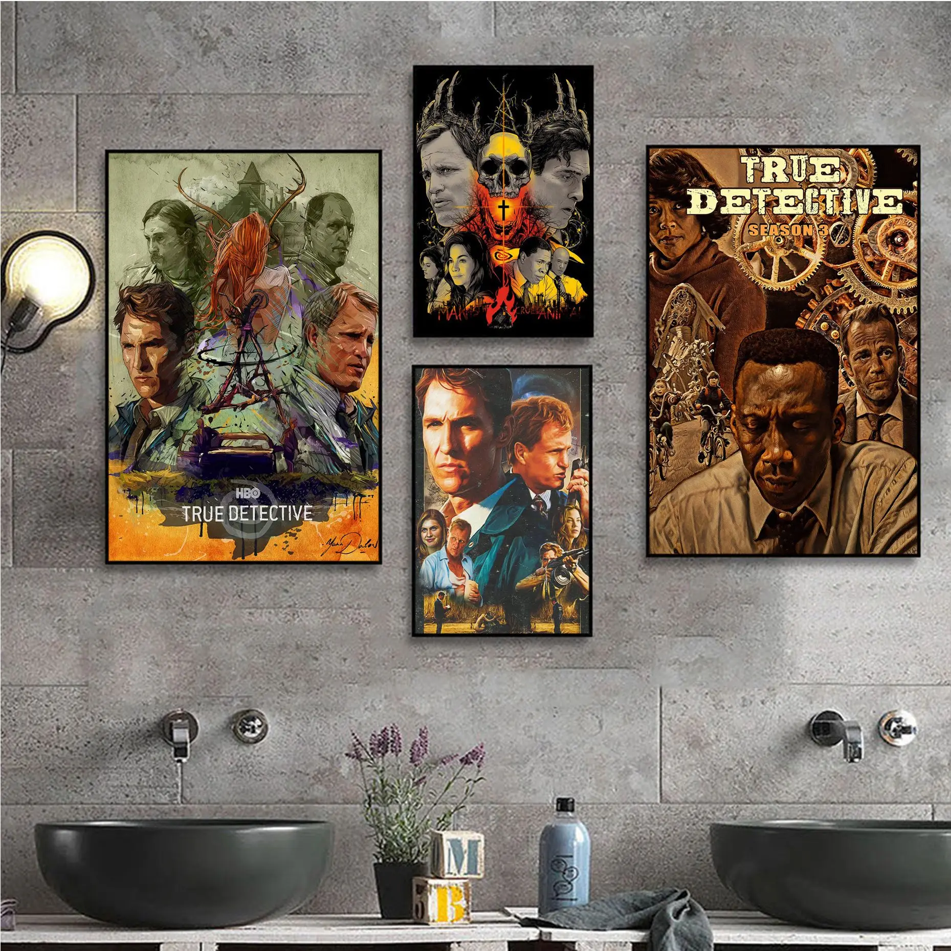 

Classic Movie True Detective Classic Anime Poster Fancy Wall Sticker For Living Room Bar Decoration Stickers Wall Painting