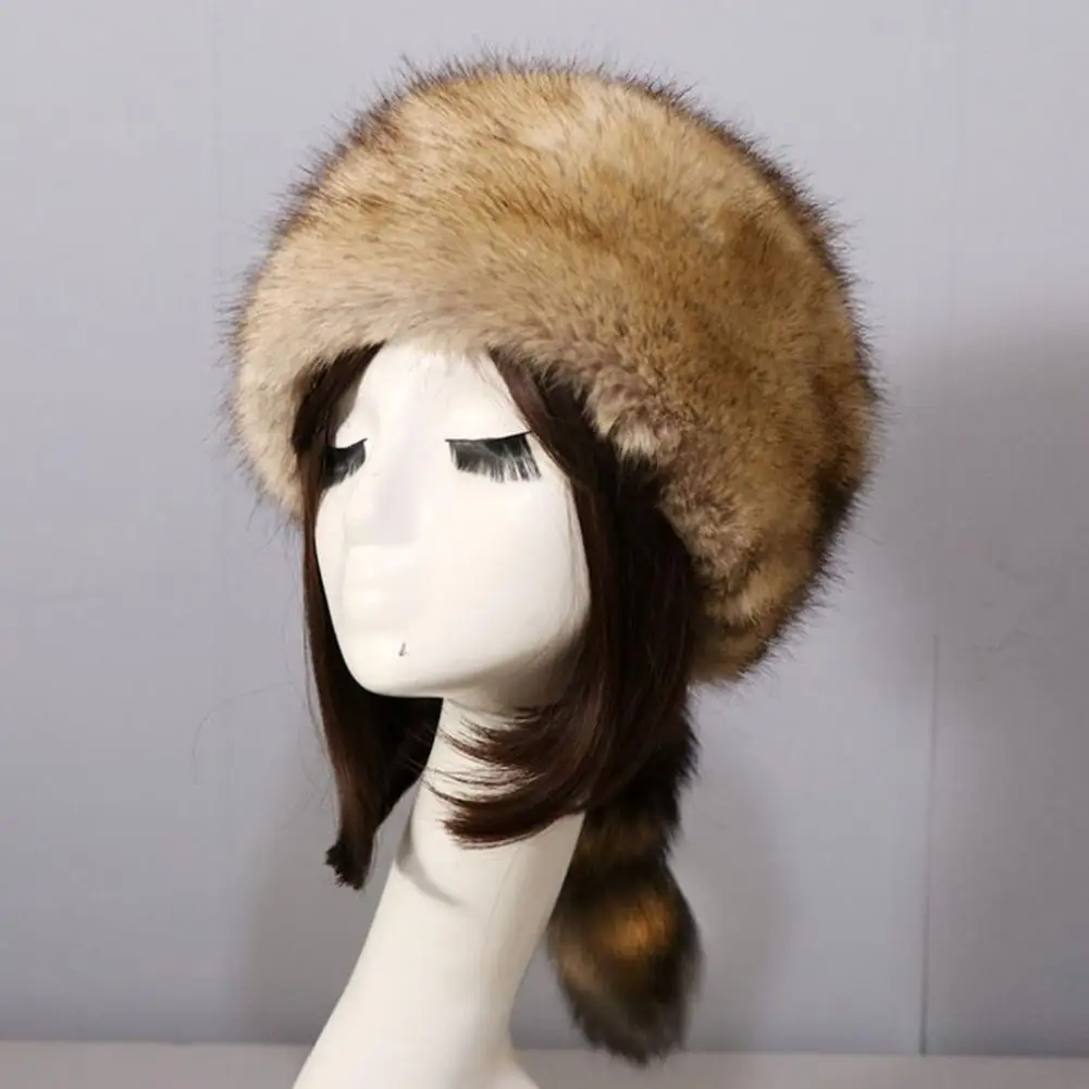 

Шапка женская зимняя из натурального хлопка, стильная уличная непродуваемая стирающаяся шапка из мягкого толстого искусственного меха, с защитой от ветра и скольжения