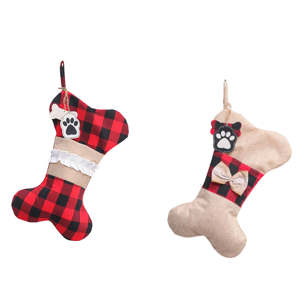 

Костяные рождественские носки сетчатый узор сумка галстук-бабочка крючок Вешалка Рождественский венок домашний мешок для конфет закусок в...