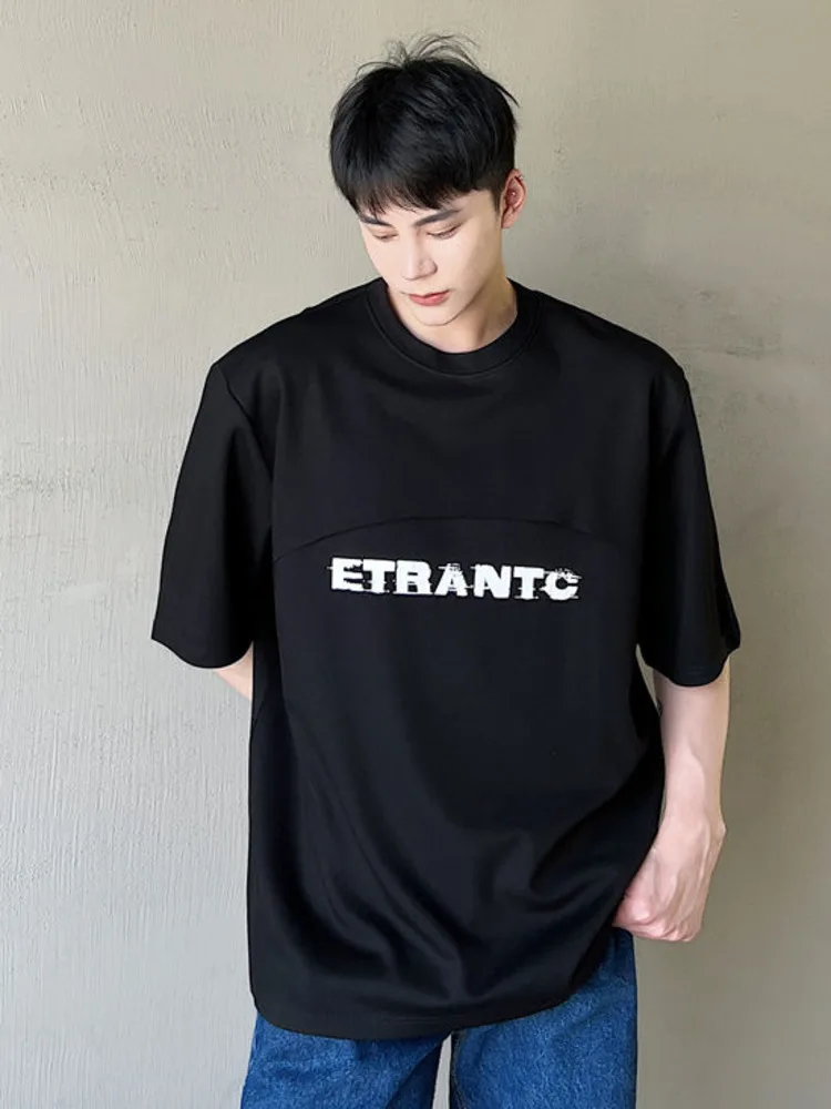 

Футболка SYUHGFA мужская оверсайз с коротким рукавом, модная свободная уличная одежда с надписью, корейский стиль, лето 2022