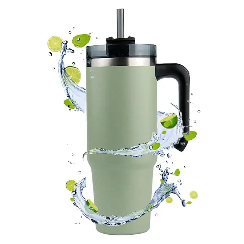 

Stainless Tumbler With Handle Reusable Water Bottle Travel Mug Insulated Coffee Travel Mug For Car/Home/Office/Camping