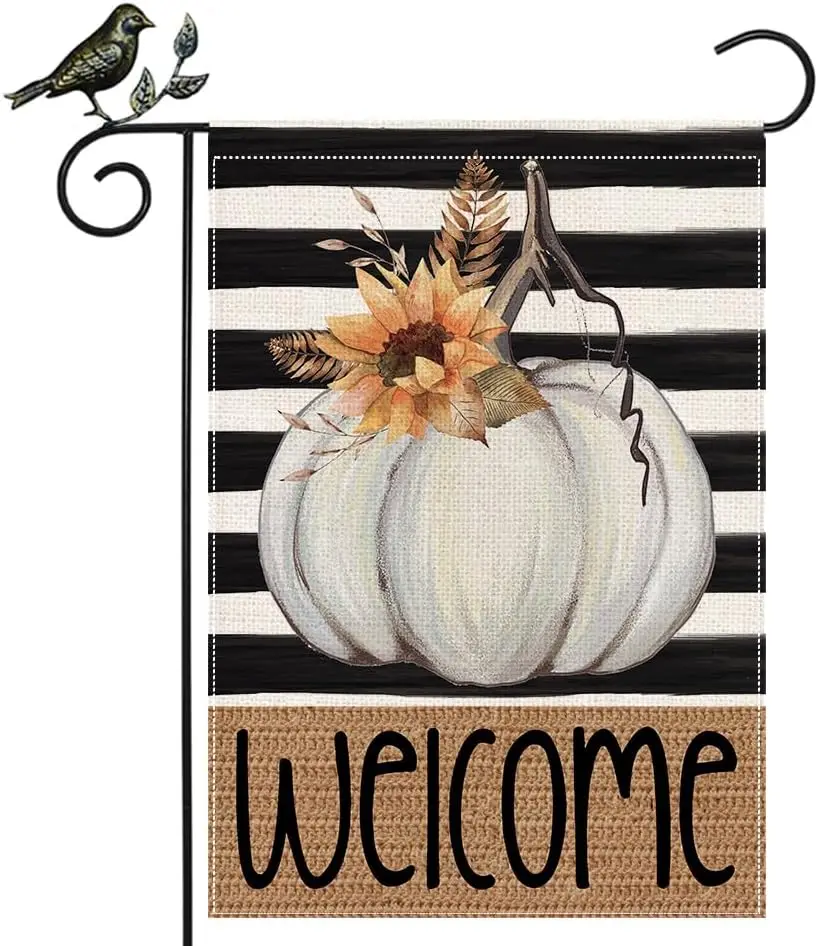 GEEORY Осенний приветственный садовый флаг 12 5 x 18 дюймов двухсторонний маленький