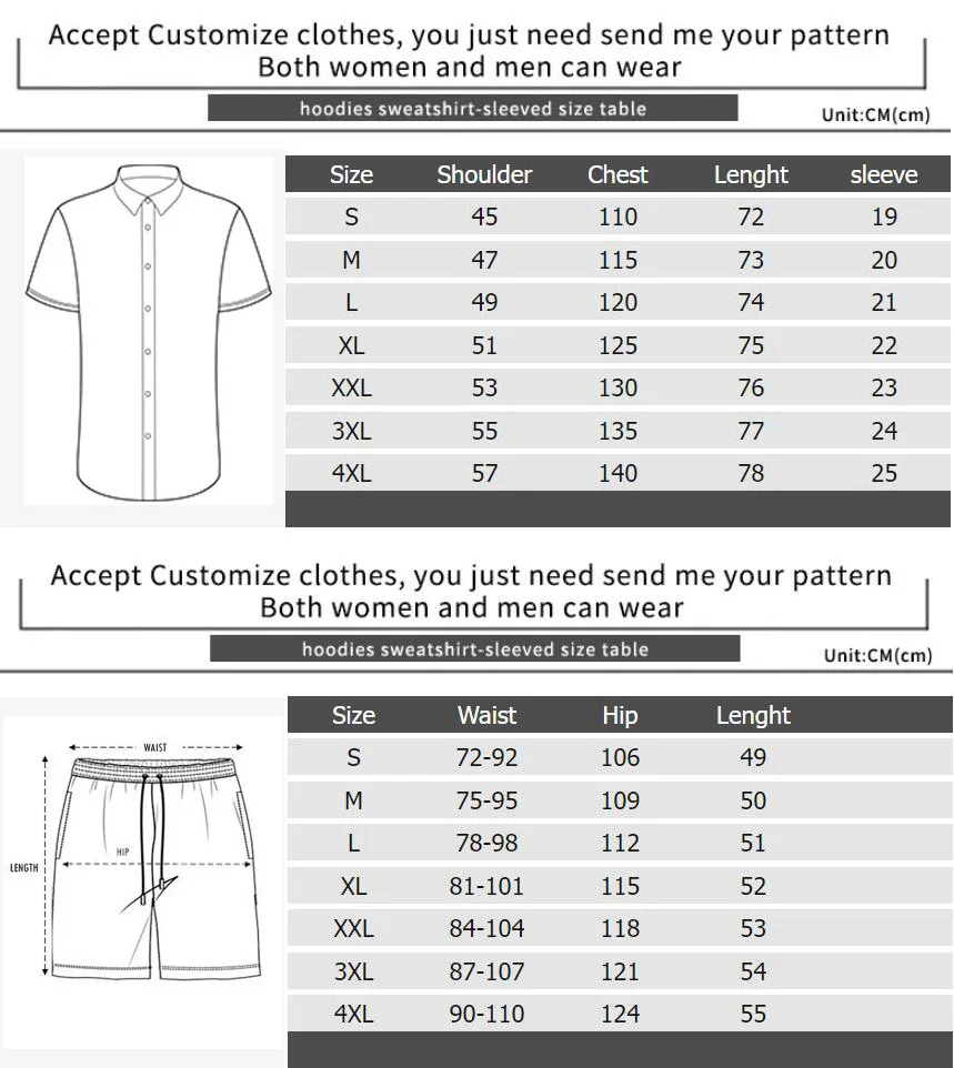 2023 New Fashion Hawaiian Shirt Set Mens Printing Set Short Sleeve Summer Casual Floral Shirt Beach Two Piece Men Sets S-4XL