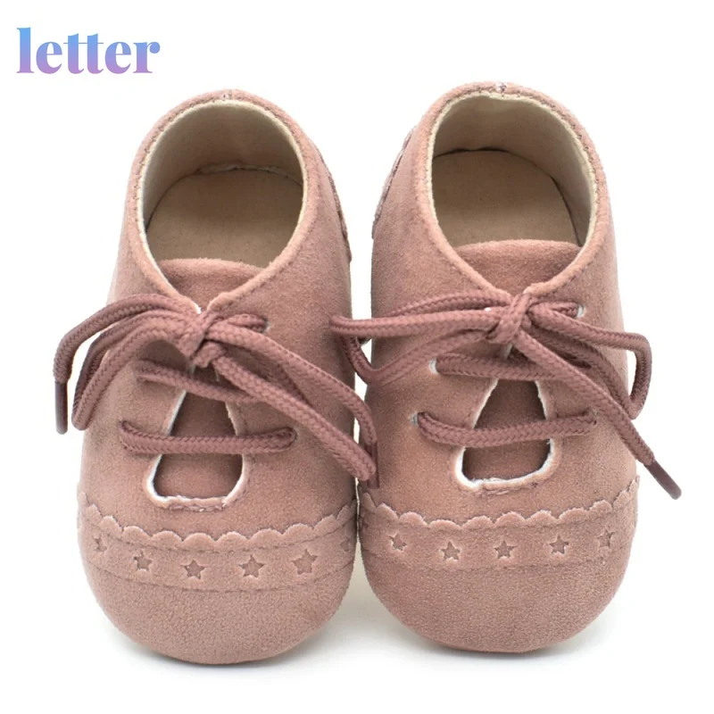 

Baby Autumn PU First Walkers Anti-slip Lace Up Prewalkers Baby Girls Boys Solid Infant Shoes 0-18 Months