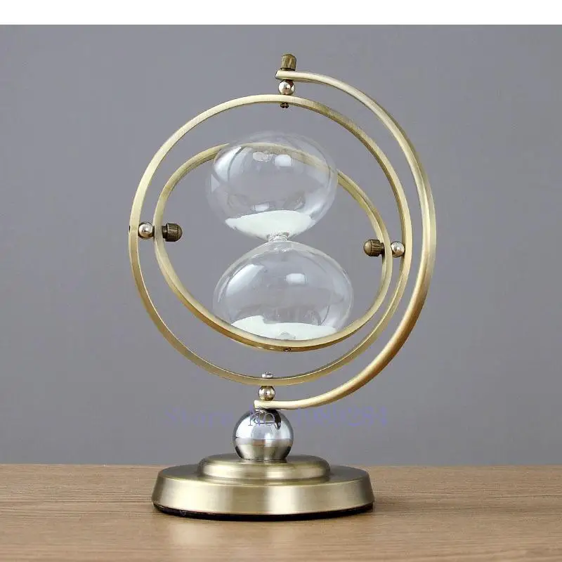 Креативные металлические песочные часы таймер стекло золотой глобус