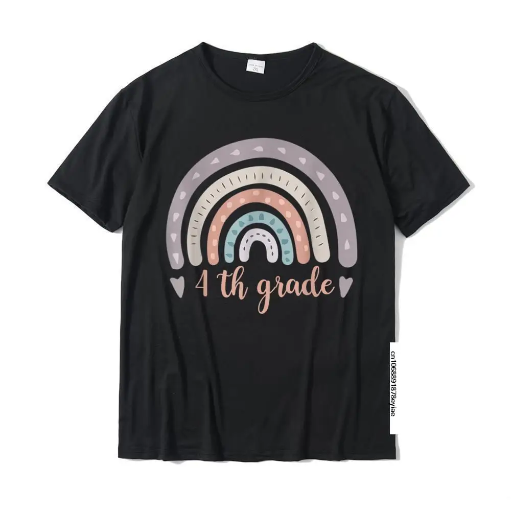 

4th Grade Teacher Funny Rainbow Lover Back To School Gift T-Shirt Crazy Tees For Men Cotton Tshirts Party New Design