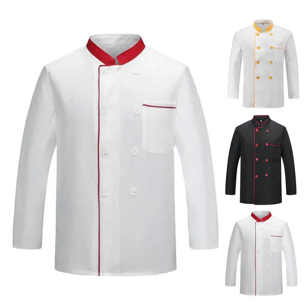

Fantastic Chef Uniform Soft Kitchen Chef Uniform Custom Long Sleeves Breathable Chef Jacket for Everyday Life