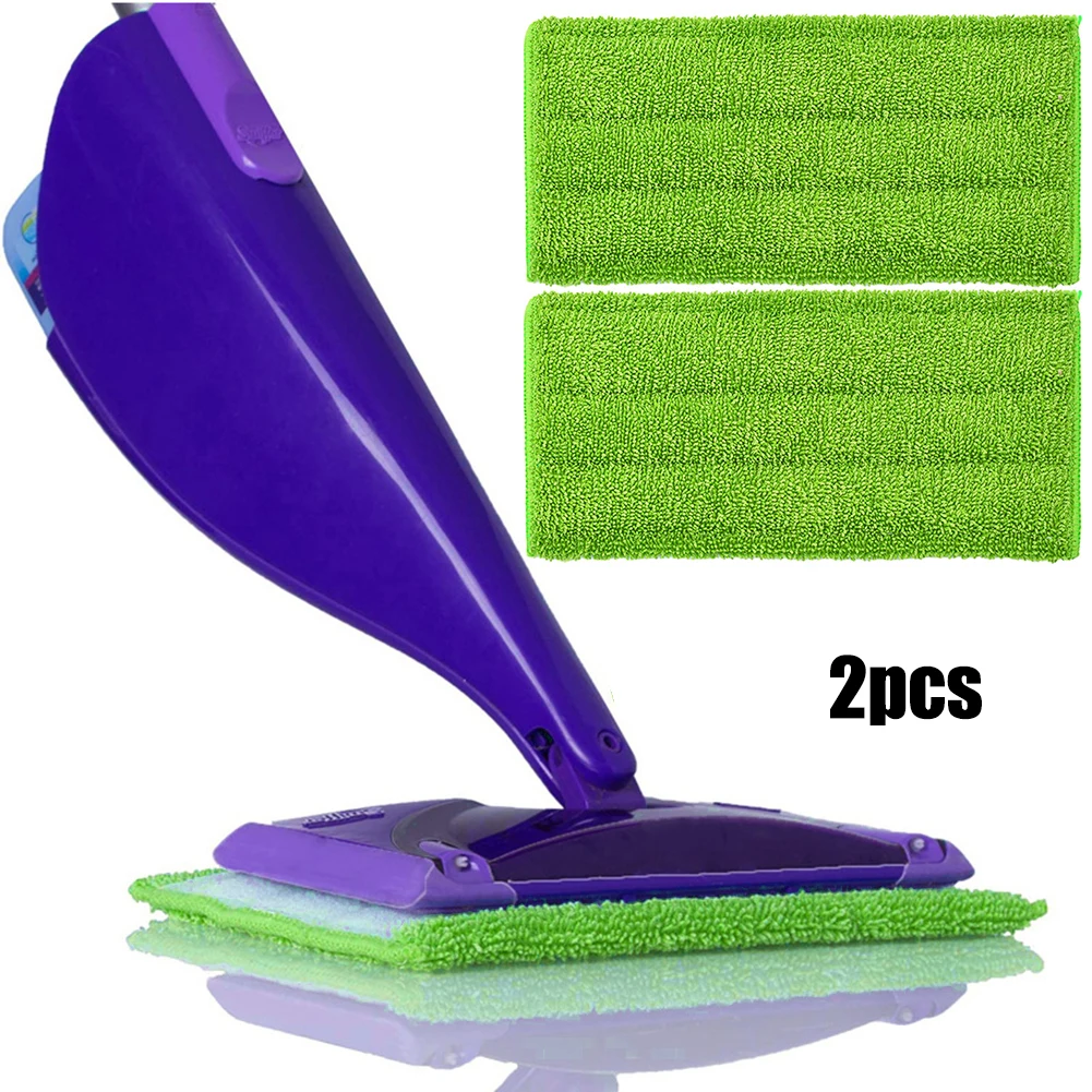 

2* Microfiber Cloth 28.5*15cm Green For Swiffer Wet Jet Pads For Wet And Dry Sweeping Reusable Mop Pads