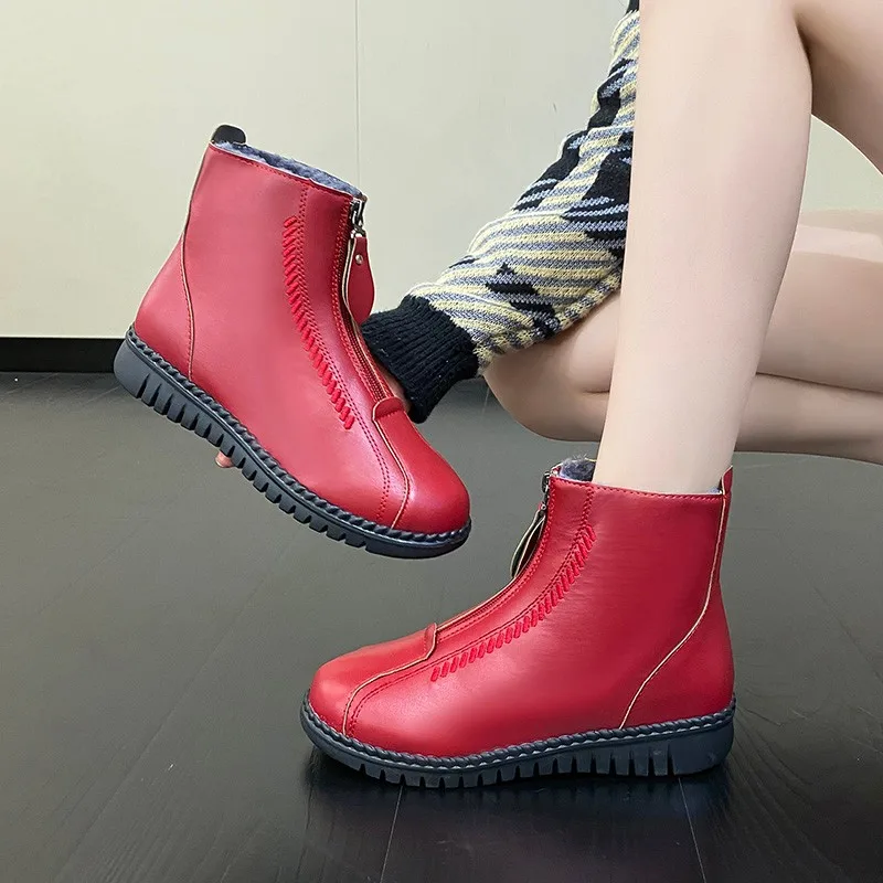 

Женские зимние ботинки на молнии спереди, Размеры 35-40