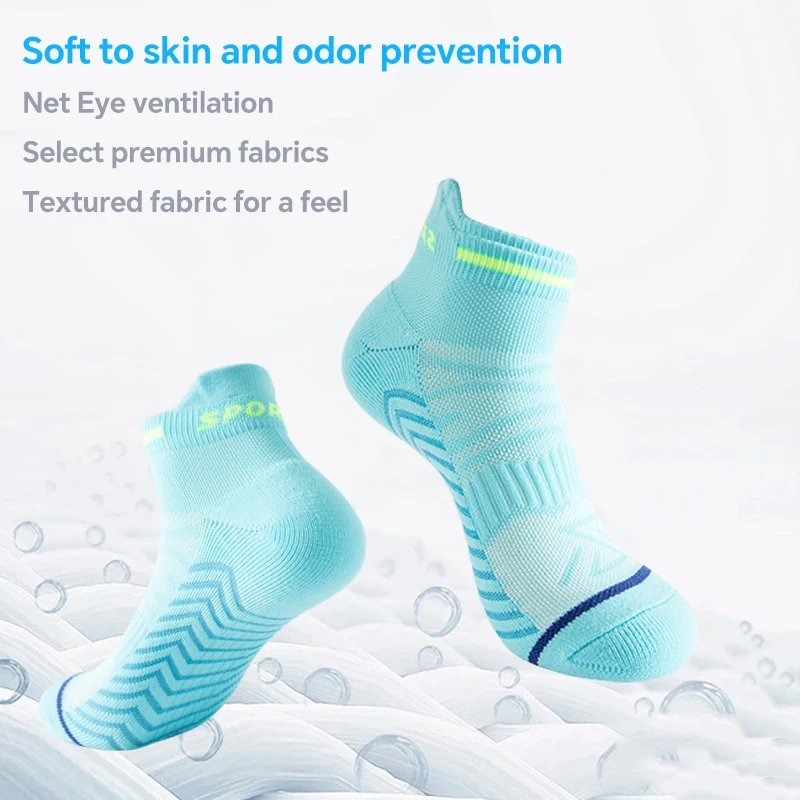 YUPAO Pure Cotton Sports for Woman Socks Breathable Anti Slip Absorption Quick Dry Running Fitness Stretch Men Short Socks