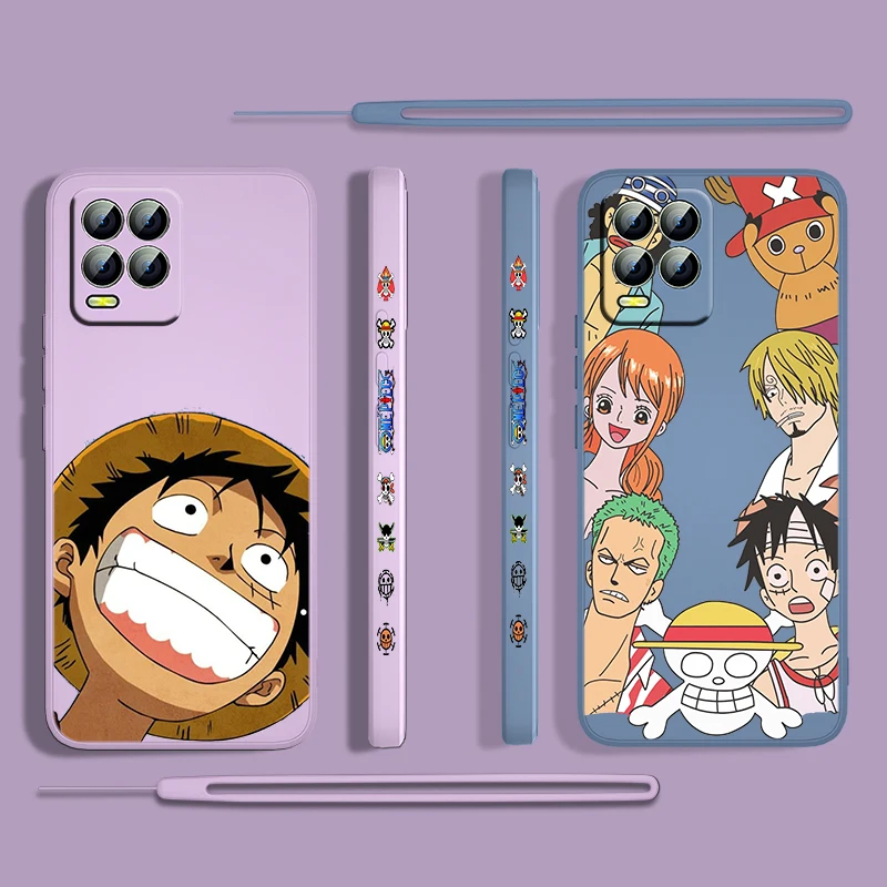 

Hot Cute ONE PIECE For OPPO Realme 50i 50A 9i 8 6 Pro Find X3 Lite NEO GT Master A9 2020 Liquid Left Rope Phone Case Cover Shell