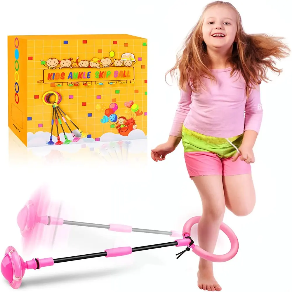 

Скакающий мяч, складной скакающий мяч на лодыжке, проекционная игра для сжигания жира для взрослых и (розовый)