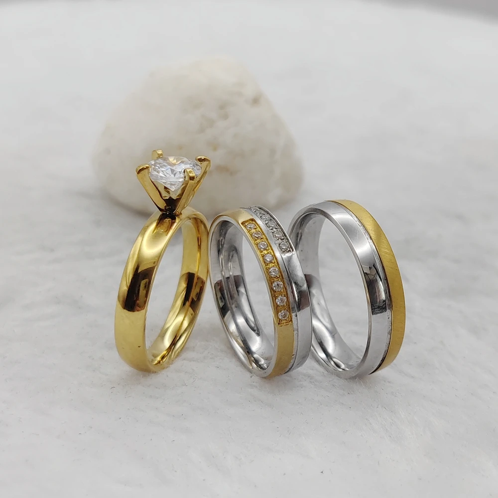 Женское Обручальное кольцо с покрытием из 18-каратного золота