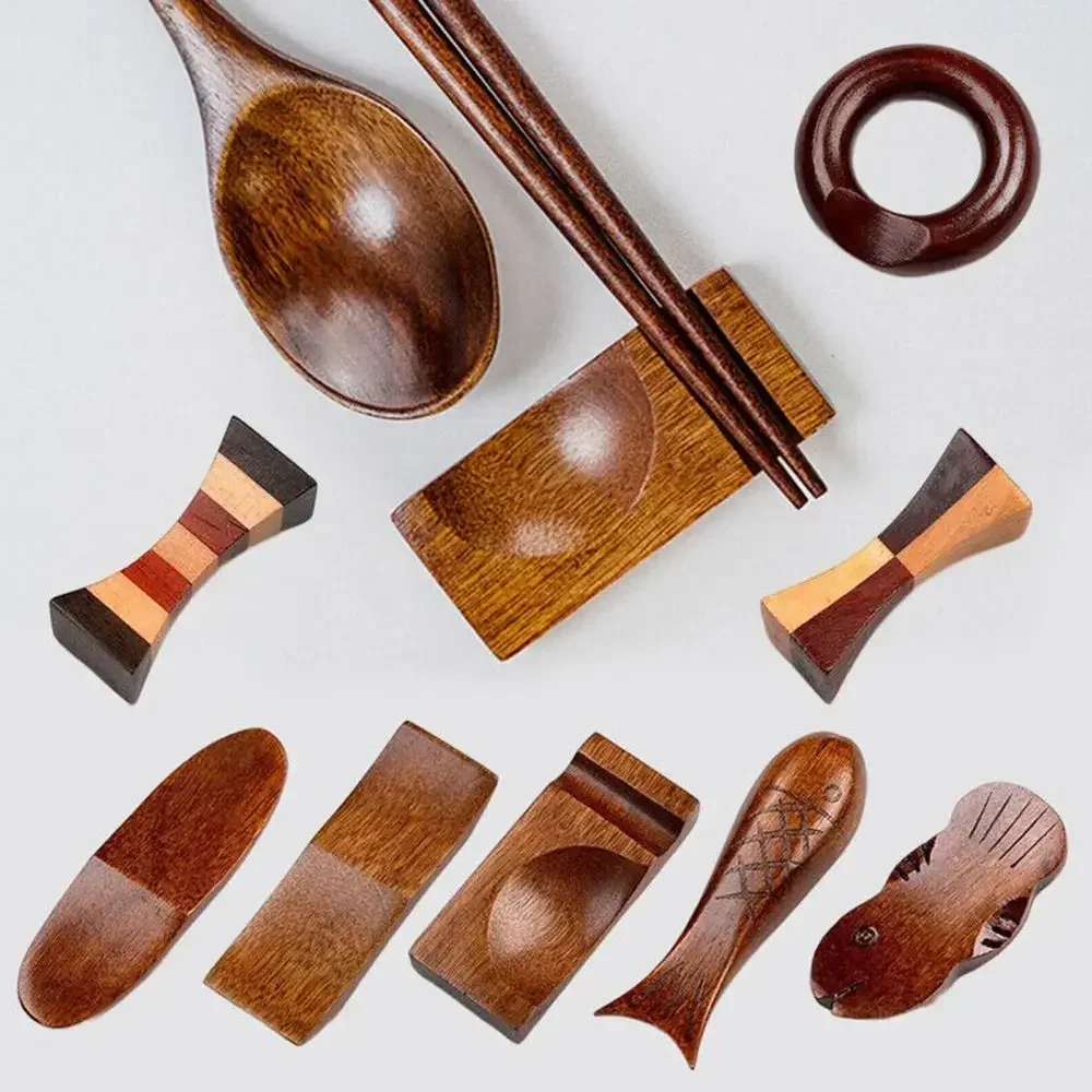 Креативный японский держатель для палочек еды деревянная подушка ложка вилка