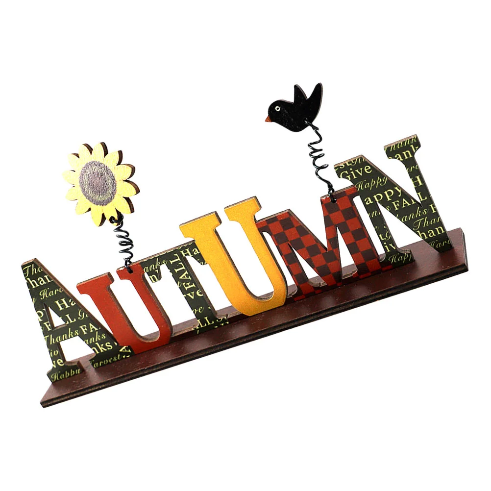 

Alphabet Ornament Adornments Wooden Word Ornaments Letter Thanksgiving Desktop Decorations Harvest Autumn Decoration Openwork