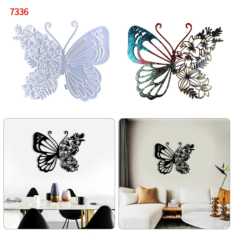 

beautiful Butterfly Wall Hanging Decorative Epoxy Mould DIY Crystal Hollow Butterfly Pendant Home Decor Silicone Mould Wall hang
