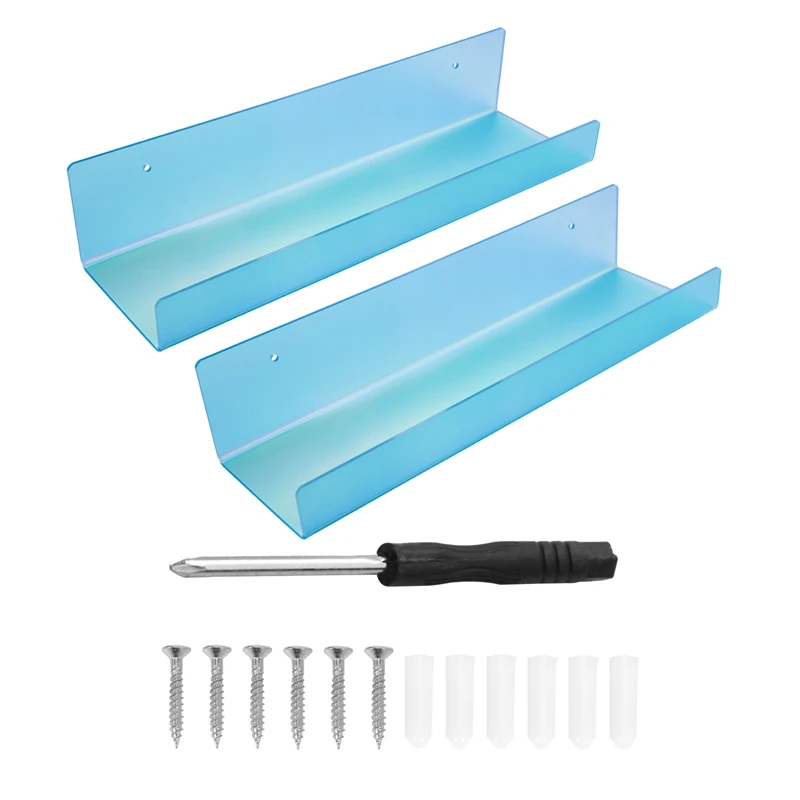 2 шт. Радужная акриловая настенная плавающая книжная полка для дисплея