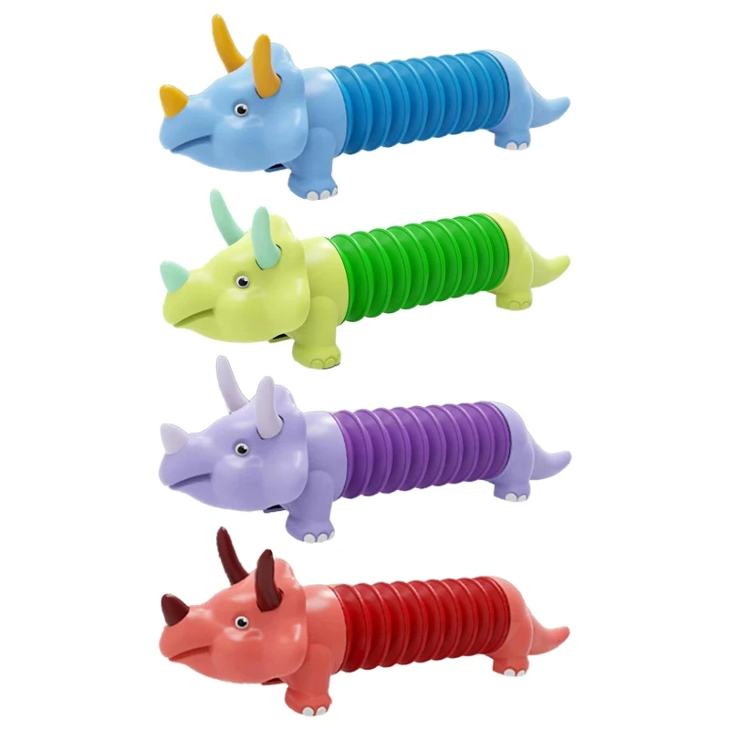 

New Anti-stress DIY Stretch for pop Tube Spring Dinosaur Gag Toys for Kids Adult