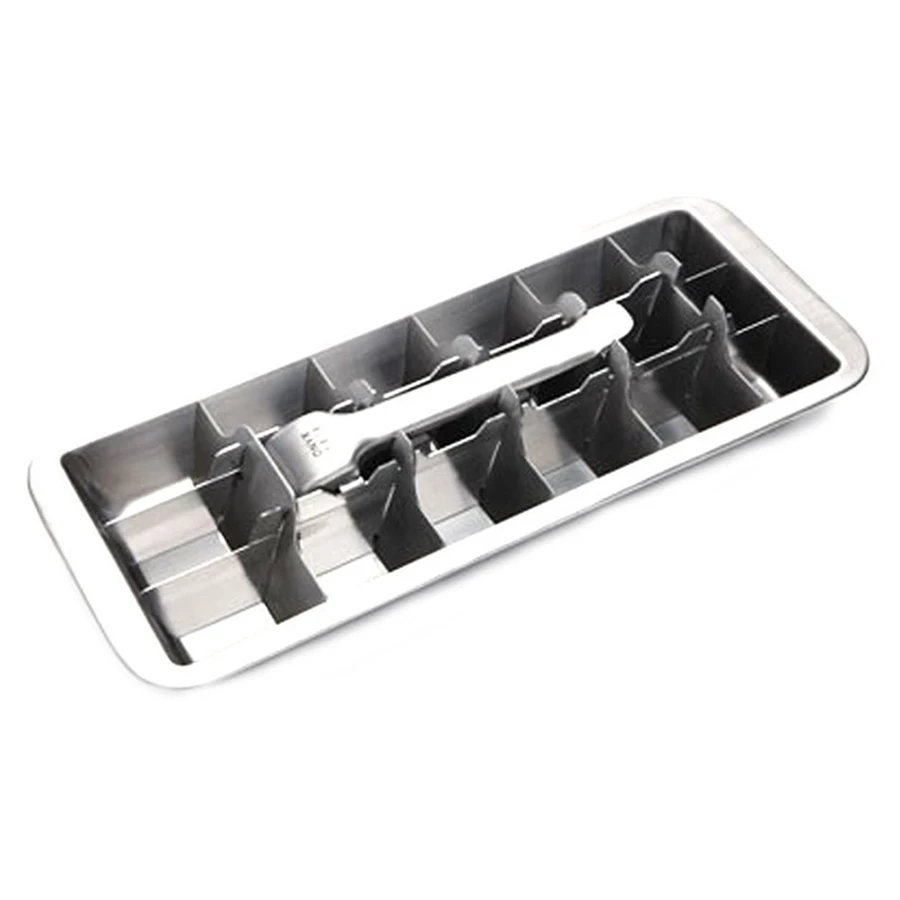 

Lever-Style Ice Tray 2 in 1 Stainless Steel Ice Making Mold and Ice Cracker