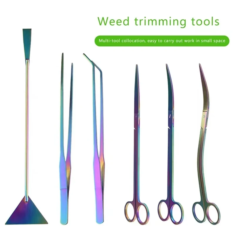 Quarium инструменты для ножниц Пинцет аквариума растений волнистые ножницы трава