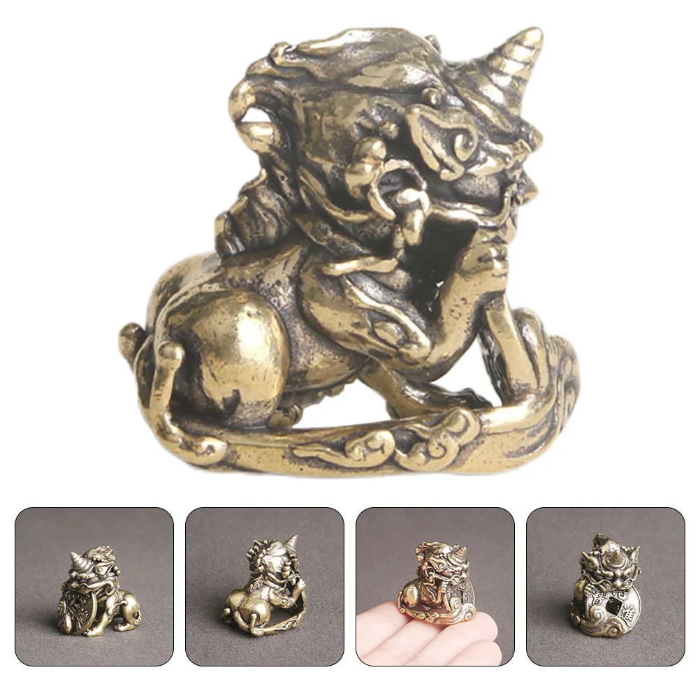 

Statue Figurine Tea Kylin Animal Chinese Wealth Copperqilin Statues Luck Sculpture Figurines Pet Kirinshui Tray Porsperity