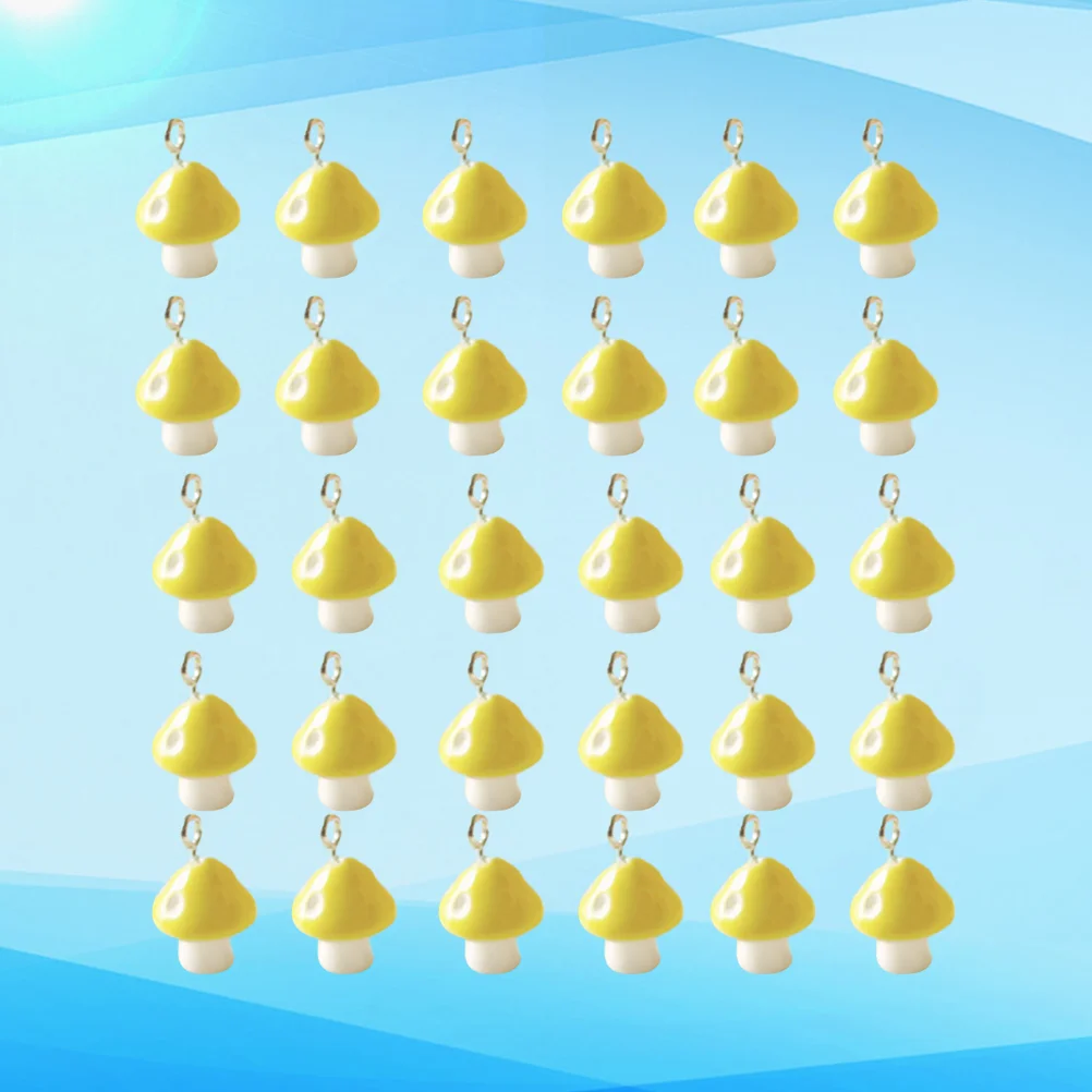 

30 Pcs Mushroom Beads Lampwork Beads Stained Glass Ornaments Jewelry Making Pendants Resin Pendant Charms Trendy Earrings