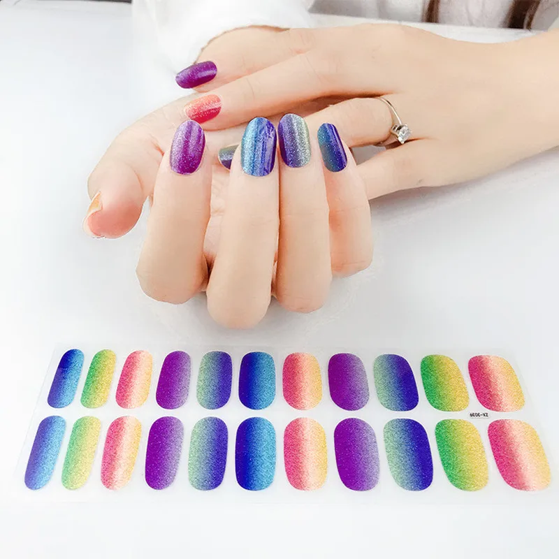 

1PC Starry Sky Shining Onion Powder Nail Sticker 14-- 22 Stickers Europe and America Waterproof Breathable Nail Sticker