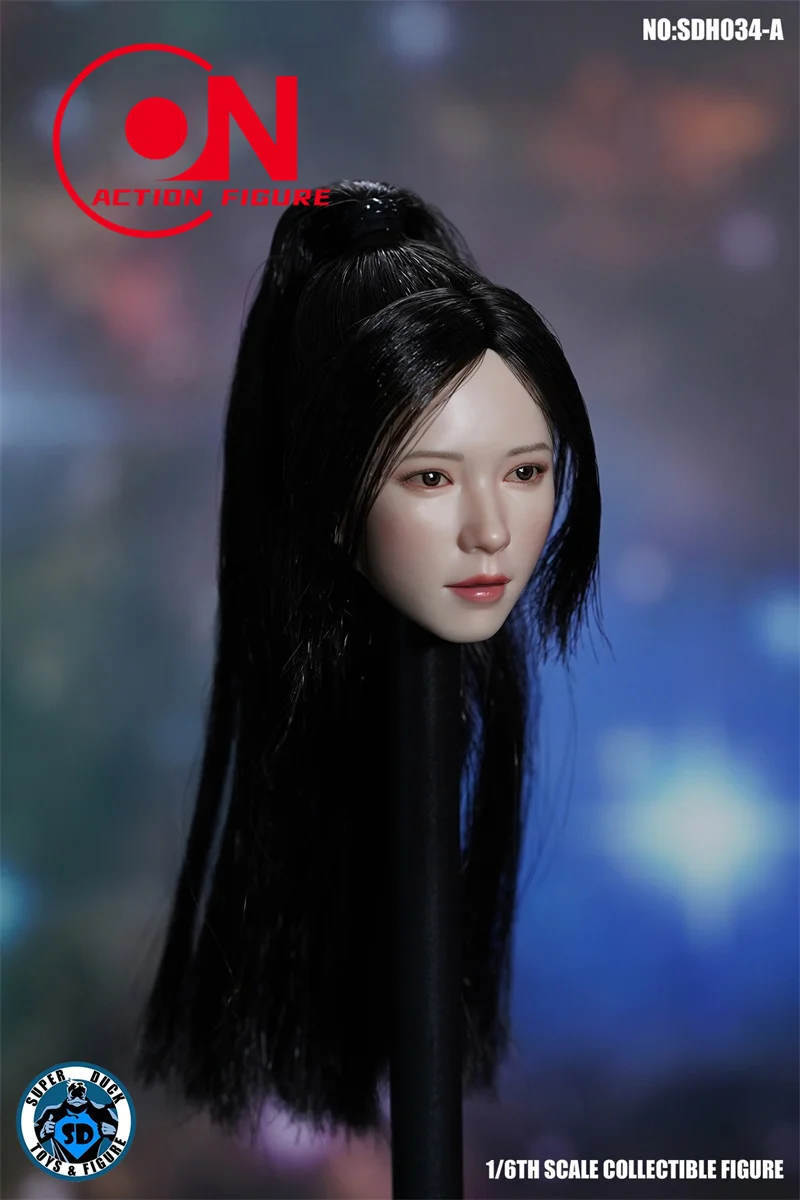 Фото SUPER DUCK 1/6 SDH034 Азиатская голова девушки, скульптура хвоста, красивая модель девушки для 12 