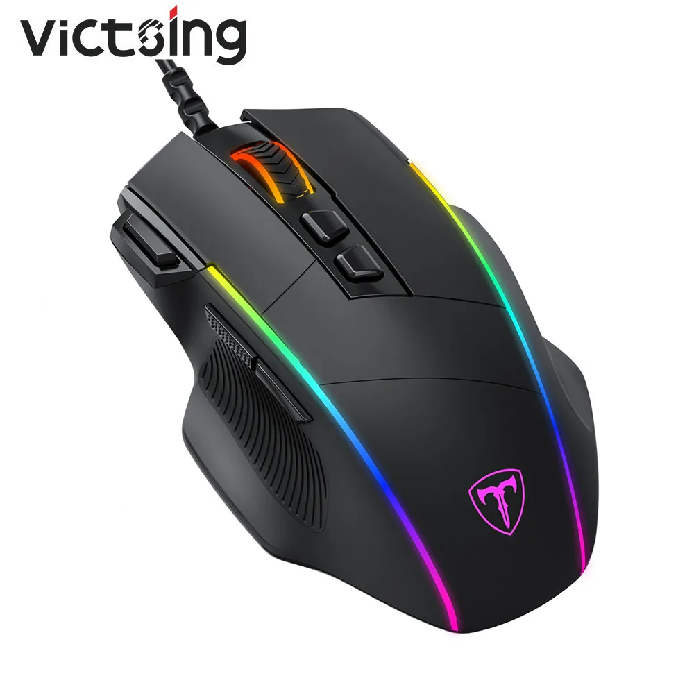 

New VicTsing PC278 Ergonomic Wired Gaming Mouse 8 Buttons Programmable 8000DPI Computer Mice with 7 RGB Backlight