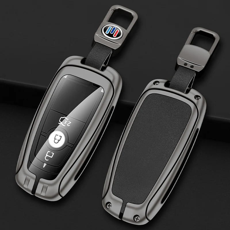 

Zinc Alloy+Leather TPU Car Remote Key Bag For Ford Mondeo Raptor F150 Focus For Lincoln Aviator Navigator Accessories