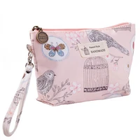 ins fashion women zipper cosmetic bag multifunctional flower canvas makeup bags storage bag for girls