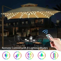 outdoor garden umbrellas 104led light waterproof color changing light with remote control for patio shade beach decoration