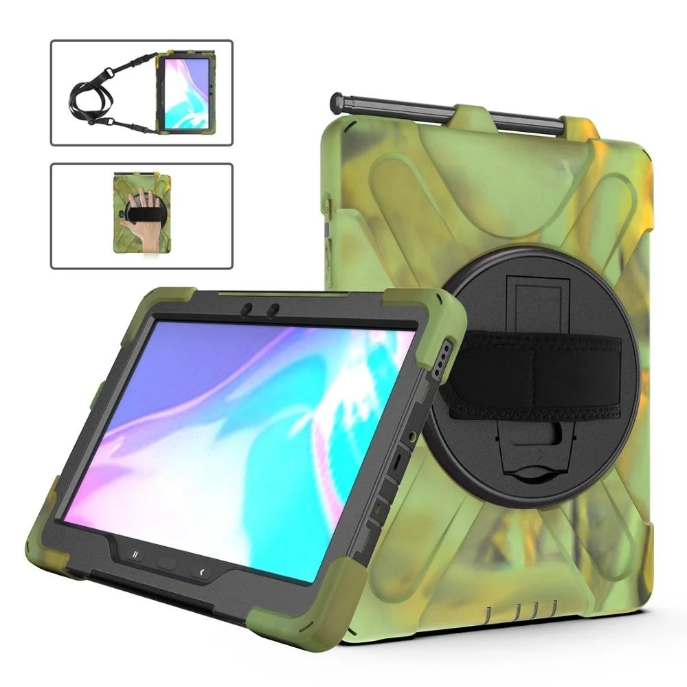 

For Samsung Galaxy Tab Active Pro 10.1" 2019 T540/T545/T547 Tablet Kids Safe Shockproof Heavy Duty Silicone+PC Kickstand Case