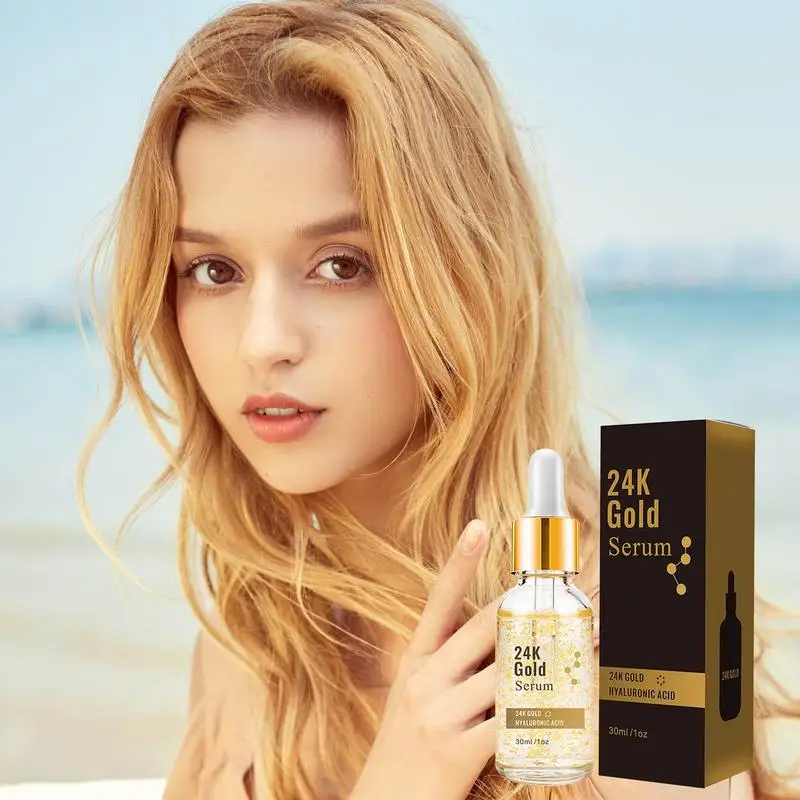 

24K Gold Snail Serum Anti Wrinkle Brightening Hydrating Facial Sreum Repair Fine Lines Rough Dead Lighten Skin Spots For Girls