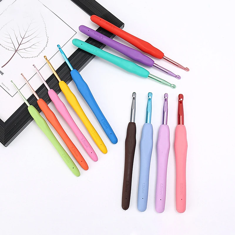 Набор Для Вязания Своими Руками Мягкие Пластиковые Ручки Алюминиевые Крючки 9