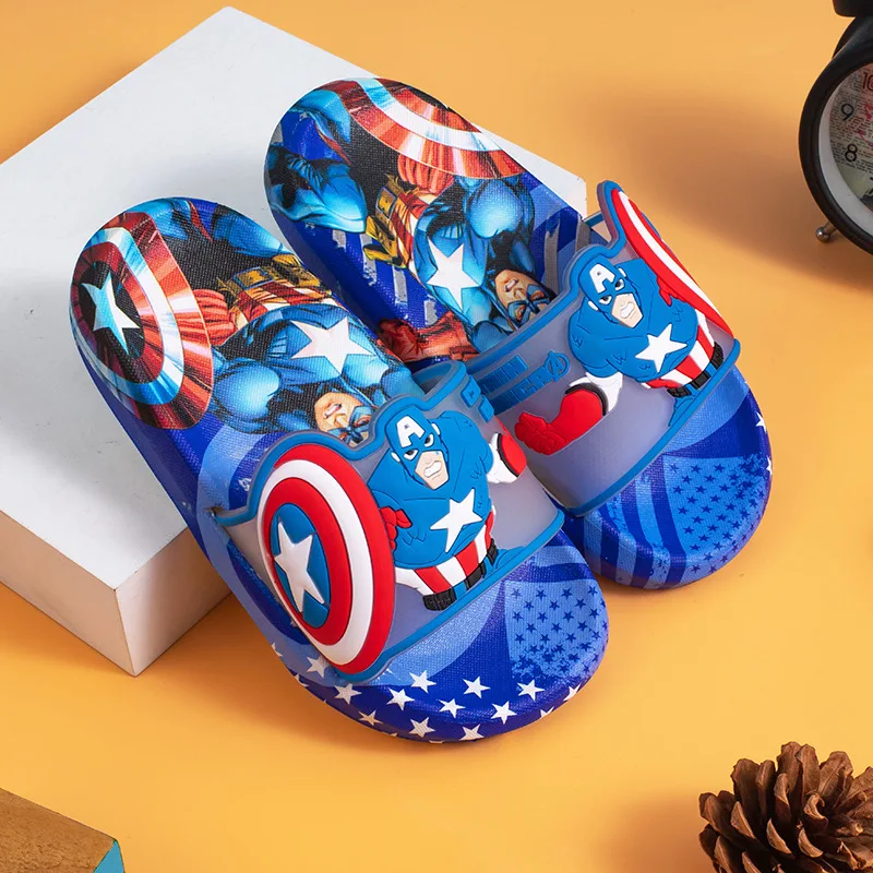 Disney Cartoon Children Slippers Summer Non-slip Iron Man Thick-soled Kindergarten Soft-soled Indoor Sandals and Toddler Shoes