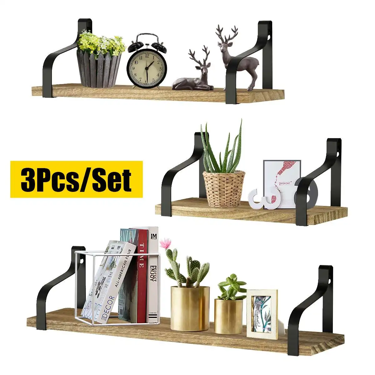 

3pcs/set Wall Hanging Storage Shelf Wooden Decoration Shelves Wall Decor Living Room Bedroom Nordic Storage Rack Home Organizer