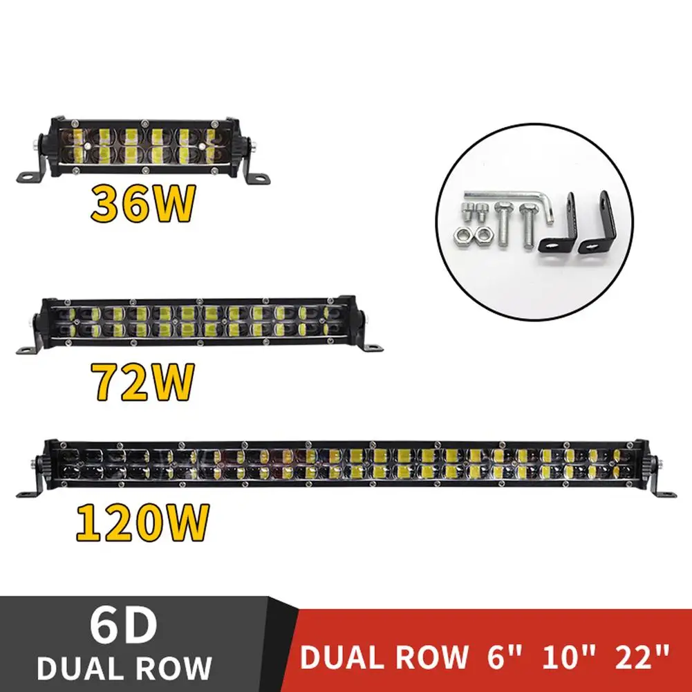 

Car Led Headlights Double-row Light Bar 6d Lens Front Bumper Headlamp Auxiliary Lighting Light Modified Parts