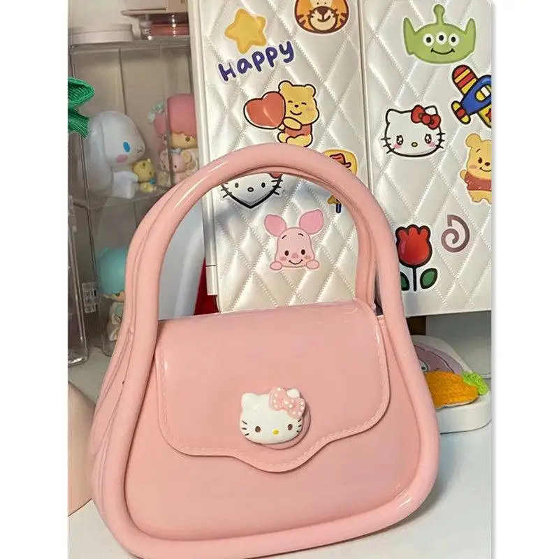 

Sanrio аниме женские сумки Hellokitty Мультяшные Сумки на цепочке мини маленькая клетка портативные на одно плечо сумки-мессенджеры для девушек Подарок сердца