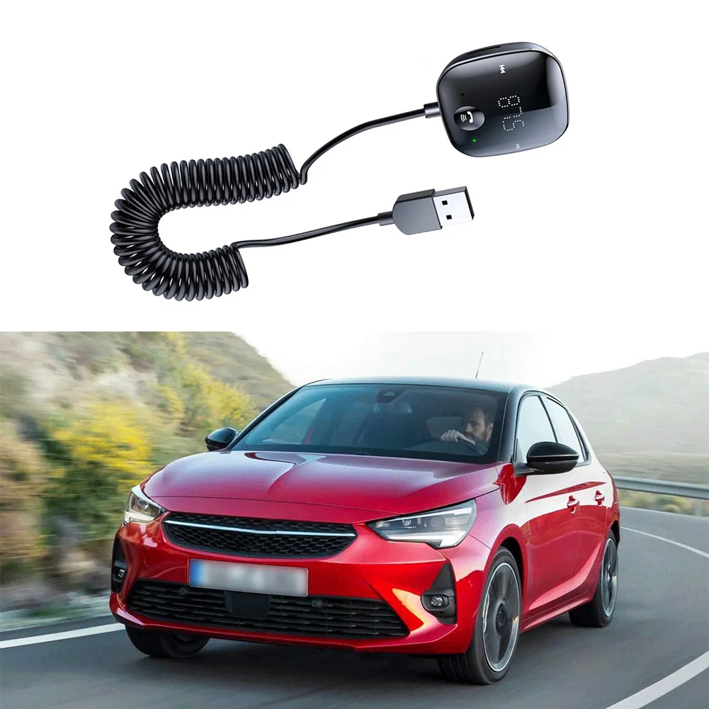 

1Pcs Car Bluetooth FM Transmitter Audio Conversion 5.0 Lossless Music MP3 Receiver Player Black LCD Display High Quality